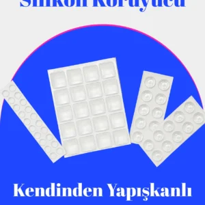 Şeffaf Silikon Tampon Ped Seti 3 Boy Kendinden Yapışkanlı Çarpma Önleyici Sessiz Duvar Kapak Koruma