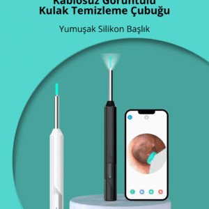 WiFi Kameralı Şarjlı Akıllı Kulak Temizleyici Görüntülü Kulak Temizleme Cihazı Silikon Başlıklı